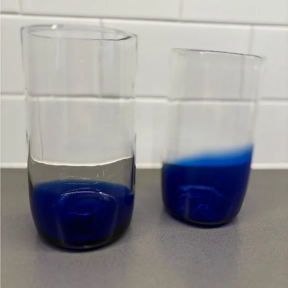Hand Blown Cobalt Blue Glasses - Picture 2 of 5